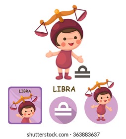 Illustration of isolated libra vector collection. zodiac signs