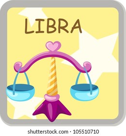 illustration of isolated libra zodiac sign on white