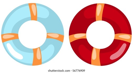illustration of isolated lifebuoy ring on white background