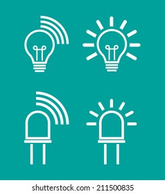Illustration of an isolated light data transmission device icons