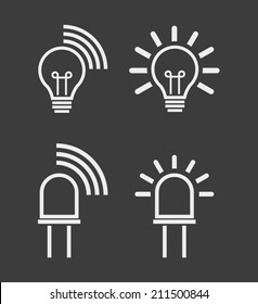 Illustration of an isolated light data transmission device icons