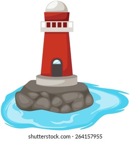 illustration of isolated lighthouse on white background