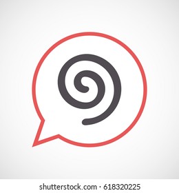 Illustration of an isolated line art comic balloon with  a spiral 