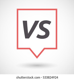 Illustration of an isolated line art tooltip with    the text VS