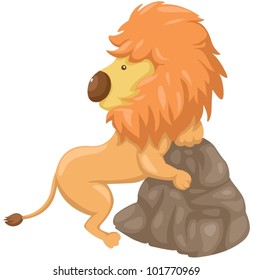 illustration of isolated  lion on white background