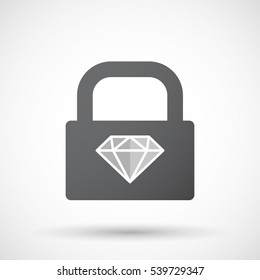 Illustration of an isolated lock pad with a diamond