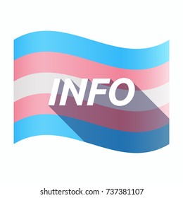 Illustration of an isolated long shadow transgender flag with    the text INFO