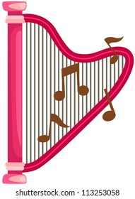 illustration of isolated lyre on white background