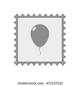 Illustration of an isolated  mail stamp icon with a balloon