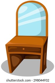 illustration of isolated make up table on white 