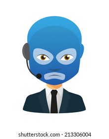 Illustration of an isolated male avatar wearing a wrestling mask