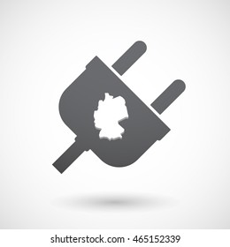 Illustration of an isolated male plug with  a map of Germany