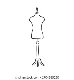 illustration of isolated a mannequin on white background mannequin, vector sketch illustration