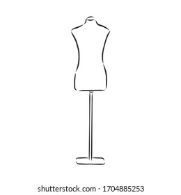 ilustración de un maniquí aislado sobre el maniquí de fondo blanco, ilustración de esbozo vectorial