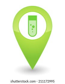 Illustration of an isolated map mark with a chemical test tube