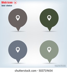Illustration of an isolated map mark with a cloud icon
