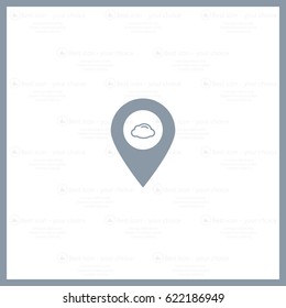 Illustration of an isolated map mark with a cloud icon
