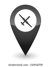 Illustration of an isolated map mark with a drone icon