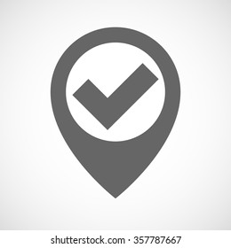 Illustration of an isolated map marker with a check mark