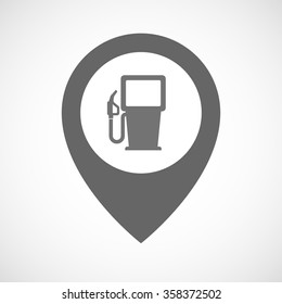 Illustration of an isolated map marker with a gas station