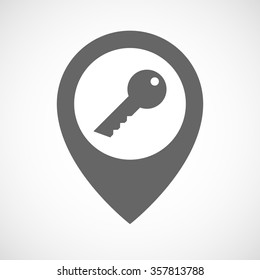 Illustration of an isolated map marker with a key