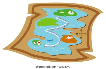 illustration of isolated a map on white background