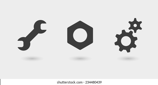 Illustration of an isolated mechanics icon set  