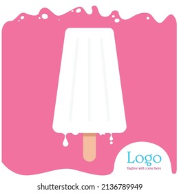 illustration of a isolated melting milky ice cream