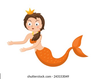 illustration of isolated mermaid vector