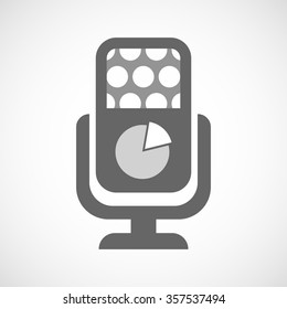 Illustration of an isolated microphone icon with a pie chart
