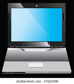 Illustration of the isolated modern laptop