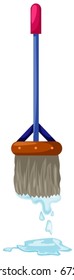 illustration isolated mop white