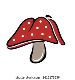 illustration of isolated mushroom on white background