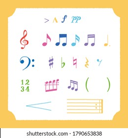 Illustration of isolated musical note and treble clef. Design layout for banners presentations, flyers, posters and invitations. Vector modern flat design musical notes.