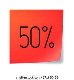 Illustration of an isolated note with a discount symbol