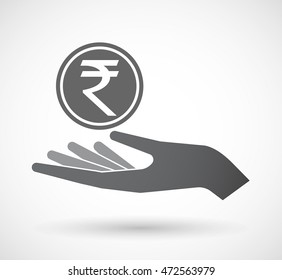 Illustration Isolated Offerign Hand Icon Rupee Stock Vector (Royalty ...