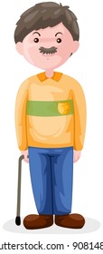 illustration of isolated old man on white background