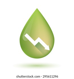 Illustration of an isolated olive oil drop icon with a graph