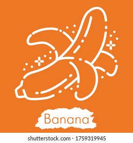 Illustration isolated on orange background. Line style vector engraving illustration. Cute, modern