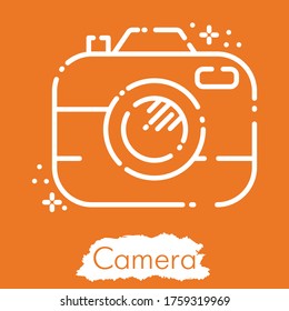 Illustration einzeln auf orangefarbenem Hintergrund. Zeilenstil, Vektorgrafikgrafik. Cute, modern