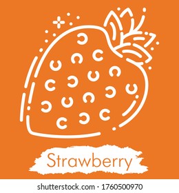 Illustration isolated on orange background. Line style vector engraving illustration. Cute, modern