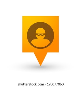 Illustration of an isolated orange tooltip icon