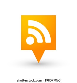 Illustration of an isolated orange tooltip icon