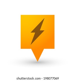 Illustration of an isolated orange tooltip icon