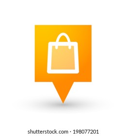 Illustration of an isolated orange tooltip icon