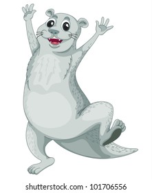 Illustration of an isolated otter