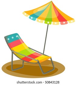 Illustration Of Isolated Outdoor Chair And Umbrella On White Illustration Of Isolated Outdoor Chair And Umbrella On White