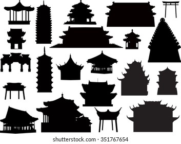 illustration with isolated pagoda collection