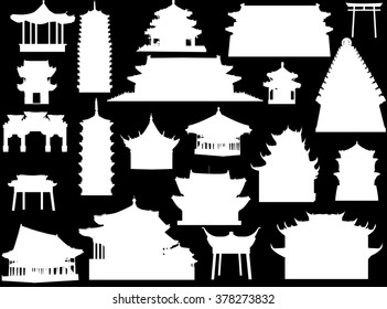 illustration with isolated pagoda collection