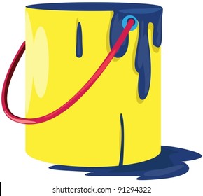 illustration of isolated paint bucket on white background